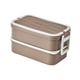 thumbnail image 3 of Caja Bento portátil 2 reutilizable apilable marrón Soledad Contenedores de almuerzo, 3 of 10