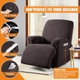 thumbnail image 5 of KINCAM Recliner Chair Cover 3-Pieces, Soft Stretch Recliner Slipcover with Armrest Covers Daily Furniture Protection, Chocolate, 5 of 8
