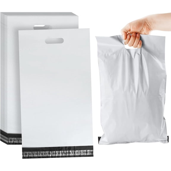 100 Pack Plastic Bags for Adult Diaper Disposal Handle Adult Diaper Disposal Self-Adhesive Strips to Seal in Odours Suitable for Elderly Nappy Care at Home and for Travel (White） (White)
