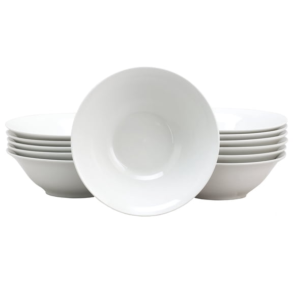 Gibson Home 7 Inch Fine Ceramic Bowls 12 Piece Set in Pearl