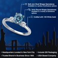 thumbnail image 2 of Gem Stone King 14K White Gold Persian Blue Moissanite and Moissanite Engagement Ring for Women | 1.58 Cttw | Oval 8X6MM | Gemstone Birthstone | Size 7, 2 of 6