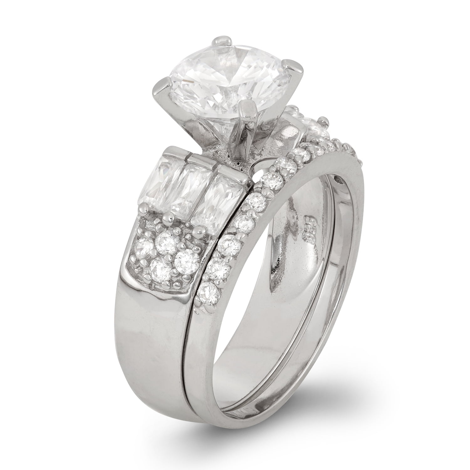 sterling silver cubic zirconia ring set