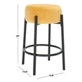 thumbnail image 3 of SAFAVIEH Couture Paisleigh Round Backless Counter Stool, Mustard/Black, 3 of 10