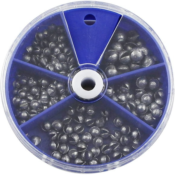 shiyou-Split Shot Fishing Weights Sinkers 205Pcs 5 Sizes Weights 0.2/0.3/0.4/0.6/0.8g Round Fishing Line Sinker Removable Egg Lead Assortment