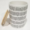 thumbnail image 4 of ITY International - Set of 3 Airtight Ceramic Storage Jars with Bamboo Lid, Size Large, White and Black, 4 of 5
