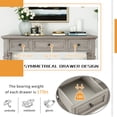 thumbnail image 6 of 50'' Console Table, Classic Retro Style Sofa Table with Three Top Drawers, 4 Conical Table Legs & Open Style Bottom Shelf, Entryway Table for Living Room Office Bar, Easy Assembly, Gray Wash, 6 of 7