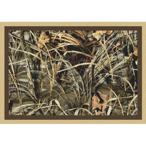 Milliken Brown Bordered Brush Animal Area Rug Apg 2 - Aprx 5' 4" x 7' 8"