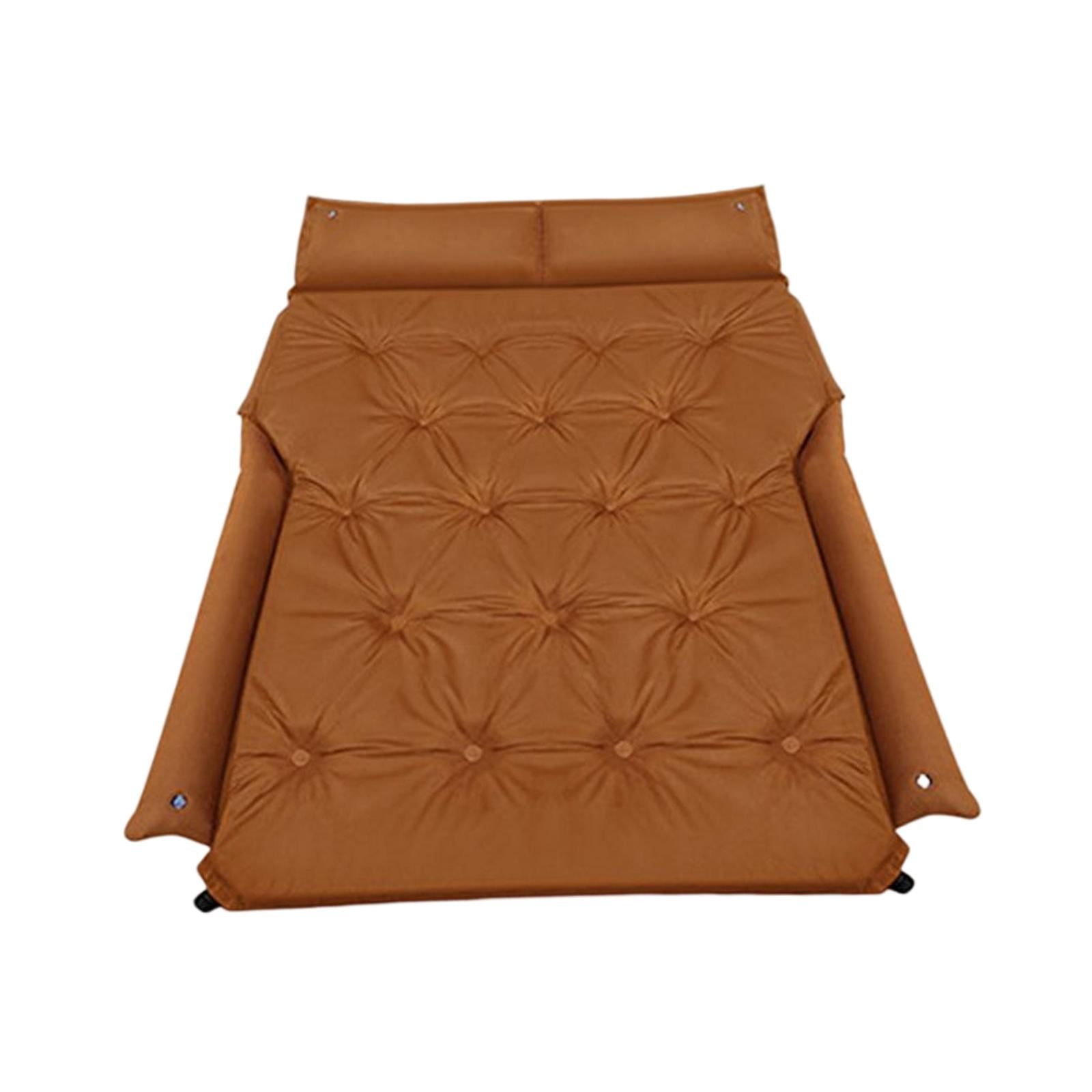 Portable SUV Automatic Air Mattress Self Inflatable Car Mattress Soft Fabric Brown