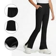 thumbnail image 4 of Xyant Little Girls Leggings Bell Bottom High Waisted Dance Yoga Kids Flared Pants (Black,7-8 Years), 4 of 4
