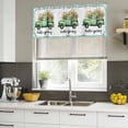 thumbnail image 5 of Hello Spring Valances for Windows, Decorative Rod Pocket Window Valance Curtains, Easter Flowers Green Truck Floral Blue Plaid Short Curtain Drapes for Kitchen/Living Room, 2 Panels, 60" W x 18" L, 5 of 8