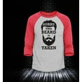 thumbnail image 2 of Shop4Ever Men's Sorry This Beard is Taken Funny Hipster Valentines Raglan Baseball Shirt XXX-Large Heather Grey/Red, 2 of 4