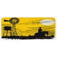 thumbnail image 1 of Windmill Kitchen Mat, Australian Outback Inspired Art Cowboy on Horse at Sunset, Plush Decorative Kitchen Mat with Non Slip Backing, 47" X 19", Earth Yellow Black, by Ambesonne, 1 of 1
