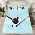thumbnail image 2 of Manfei Boys Sport Bed Sheets 4pcs, Ice Hockey Printed King Sheets, Blue Black Sheet Set, Ultra Soft Home Decor, 2 of 7