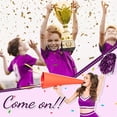 thumbnail image 3 of NOGIS 4 Pcs Cheerleading Pom Poms, Metallic Foil Handle Cheer Squad Team Spirited Fun Pom Poms for Party, Sports Dance Cheer, 30 Grams Weight Each (Purple, Gold), 3 of 7