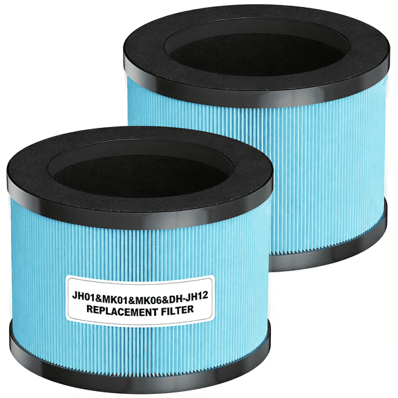 2-pack Air Purifier Filters Compatible with ALROCKET JH01/JH06, BREEZOME JH01, Aroeve MK01&MK06, ToLife TZ-K1 and Kloudi DH-JH01 Air Purifier, Upgraded Version, Blue