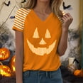 thumbnail image 5 of Godom Womens Halloween T-Shirt Funny Short Sleeve V Neck Graphic Tees Tops, 5 of 7