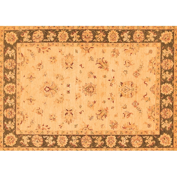 Ahgly Company Indoor Rectangle Oriental Orange Traditional Area Rugs, 8' x 12'