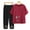 Red, variant on Sakmal Red Womens Pajamas Sets Cropped Elbow-Length Loose Fit Graphic Night Shirts for Women Sleepwear