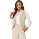 thumbnail image 2 of Chaleco elegante para mujer con doble botonadura y solapa sin mangas albaricoque S, 2 of 6