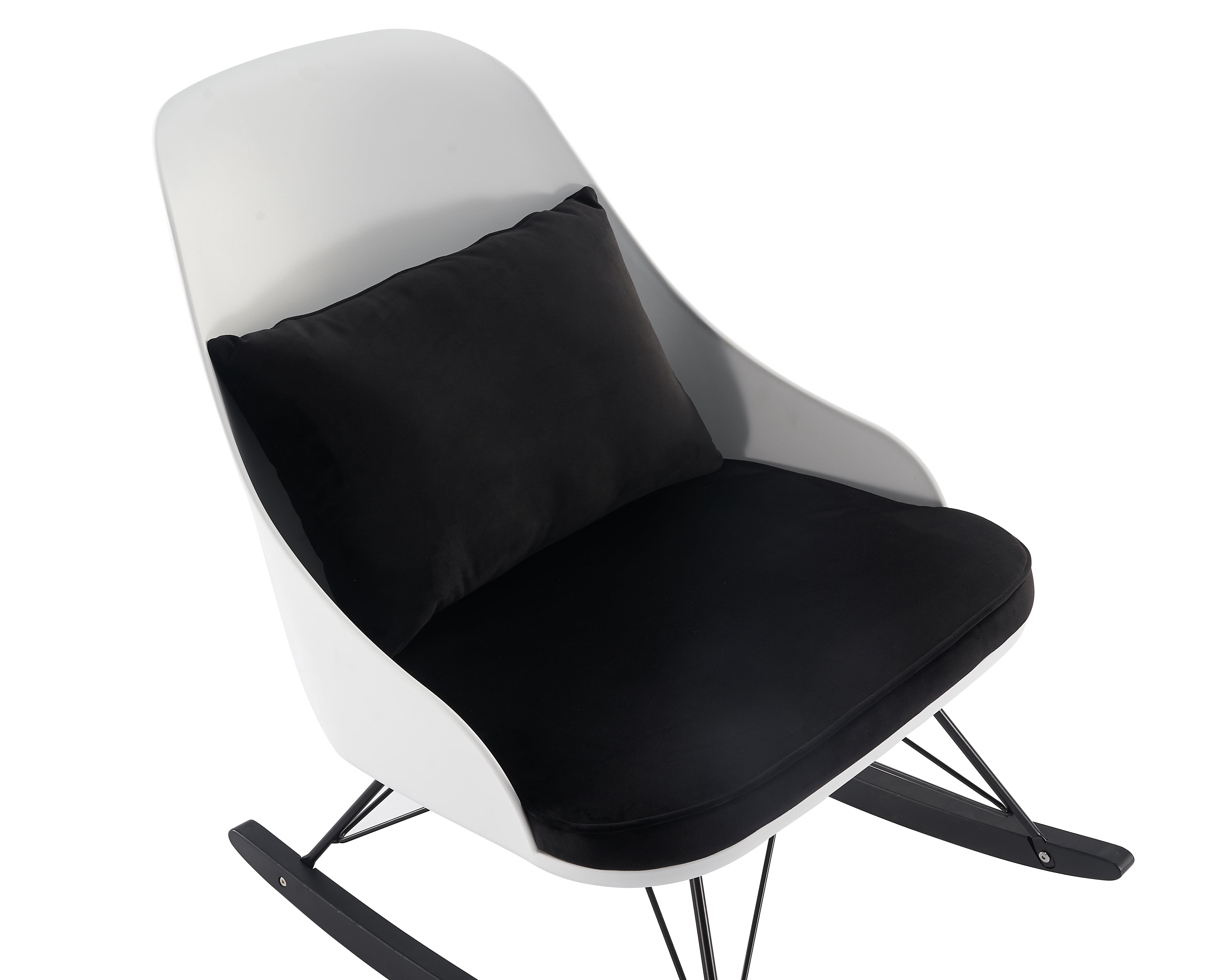2xhome White Modern Large Rocking Chair with Cushion, Set of 1, 1 piece