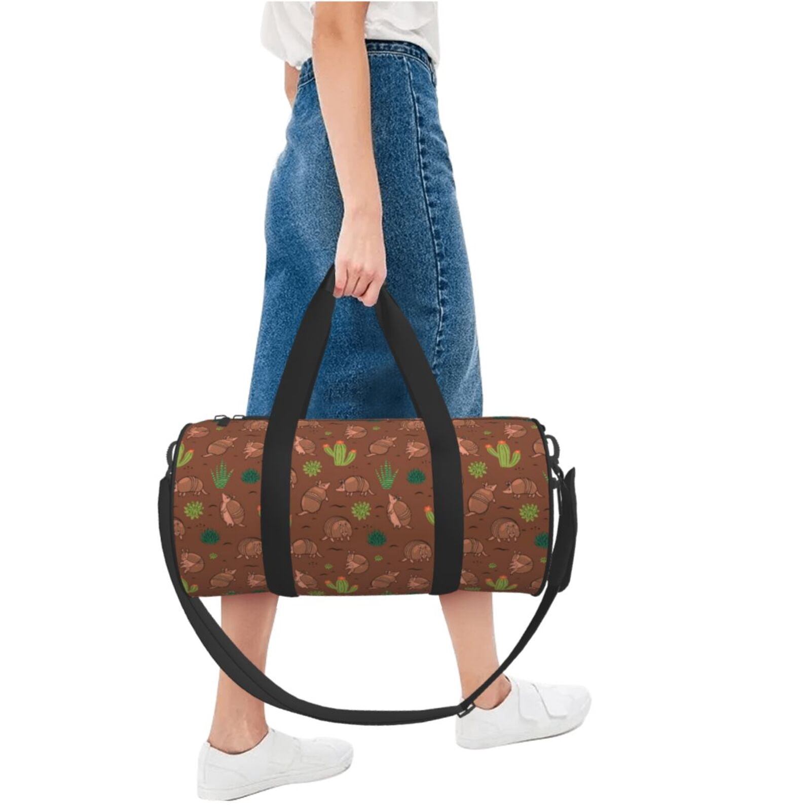 Vsdgher Cute Armadillos 45L Foldable Duffel Bag, Sports Gym Bag,Overnight Bag, Portable Weekender Bag for Airplanes