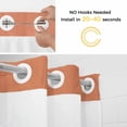 thumbnail image 2 of No Hook Shower Curtain and Liner Set, Terracotta Washable Fabric Shower Curtains for Bathroom, Bathtub, Modern Solid Color Orange Brown Waterproof Bathroom Curtains 72W x 96H, 2 of 9