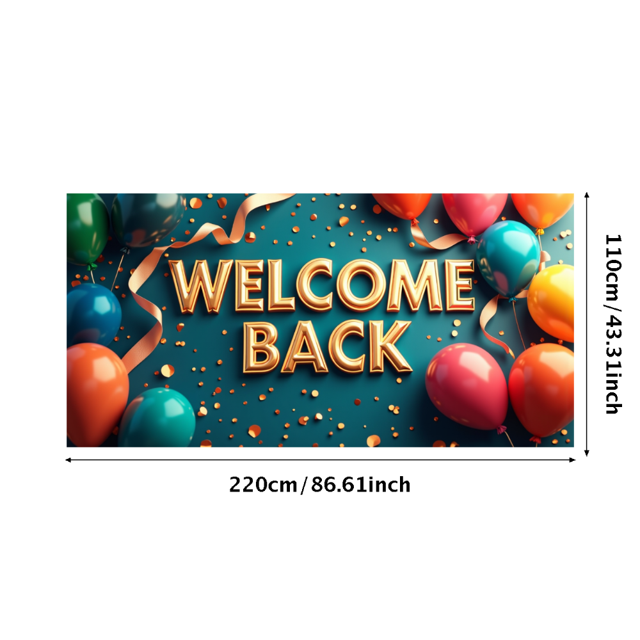 Welcome Back Banner for Office School Decorations with Balloons Colorful Pencils Party Supplies and Festive Backdrop for Event Celebration Classroom Decor