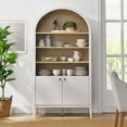 thumbnail image 2 of Storage Display Cabinet Bookshelf Bookcase, Ivory White, Wood, Living Dining Room Kitchen Cafe Bistro Hospitality Restaurant, Modern Contemporary, HB37749, 2 of 10