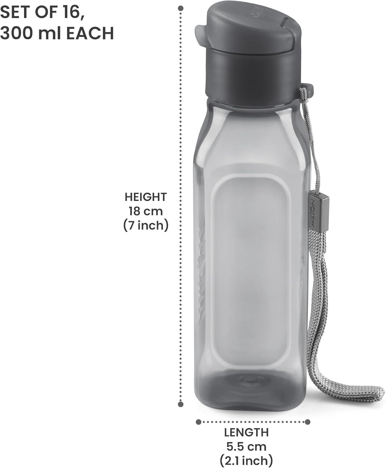 MILTON 16 Pack 10oz Reusable Water Bottles with Carry Strap – Multicolor