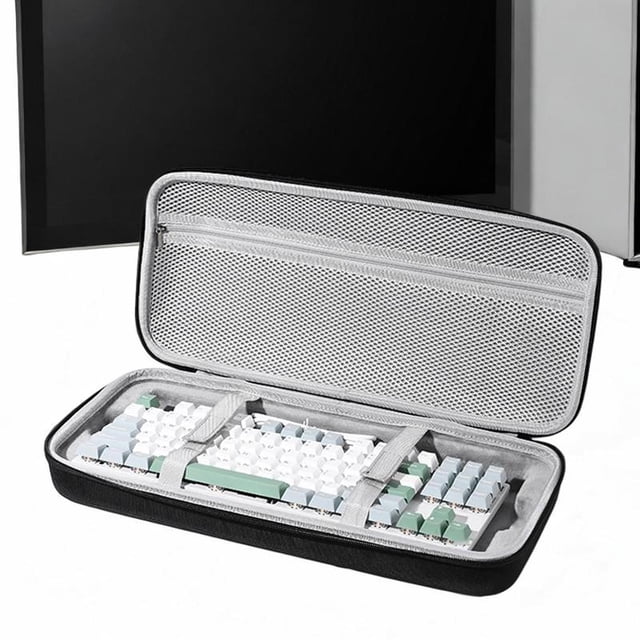 Estuche rígido para organizar el teclado, portátil, resistente al polvo, práctico y práctico estuche de viaje para guardar el teclado de juegos. 87 teclas