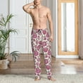 thumbnail image 2 of Naloa Rose Flowers Pajama Pants Men, PJ Bottoms, Sleep & Lounge Pants-Small, 2 of 6
