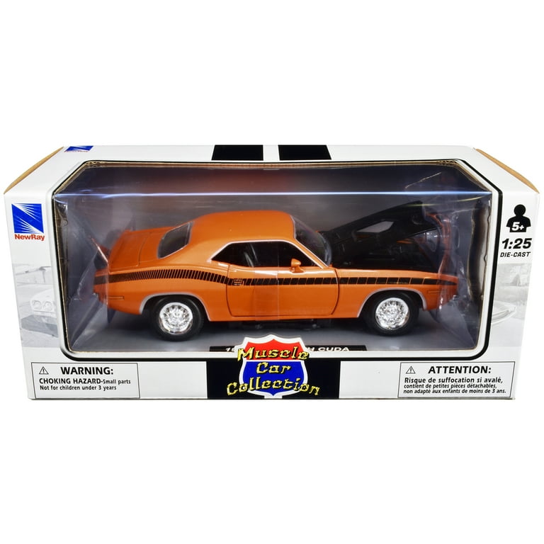 New Ray 71875 1970 Plymouth Cuda Orange with Black 1/24