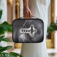 thumbnail image 4 of FKELYI Grey Cross Print Bible Cover with Handle Faux Leather Bible Case Book Cover with Zipper Pocket for Prayer Study Christian Bag Book Organzoer Holder Scripture Protector, 4 of 6