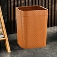 thumbnail image 1 of Cesto de basura de plástico tejido de ratán , cubo de basura cuadrado, papelera para dormitorio, oficina, hogar, baño, interior y exterior Naranja Soledad Cesto de basura, 1 of 8