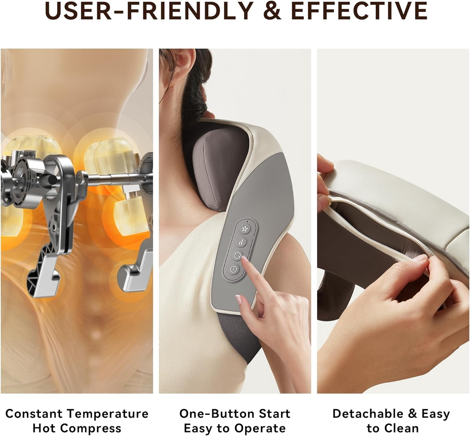 Shiatsu Neck Massager, Shoulder Neck Massager with Heat for Pain Relief Deep Tissue, Neck, Back, Shoulder, Leg Electric Kneading Massager, Perfect Gifts for Men Women Dad Mom