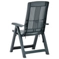 thumbnail image 5 of vidaXL Garden Reclining Chairs 2 pcs Plastic Green, 5 of 5