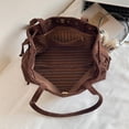 thumbnail image 6 of Suede Shoulder Bag Vintage Drawstring Medium Handbag Slouchy Purse, 6 of 7