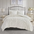 thumbnail image 2 of Witaxima Full/Queen 3-Piece Cotton Chenille Comforter Set in Off-White, Tufted Damask Design with Standard Shams, 2 of 9