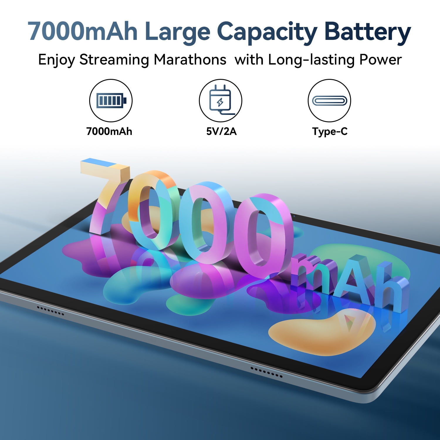DOMATON 10.1in Android 12 Tablet, 8GB RAM, 128GB ROM, 8-Core