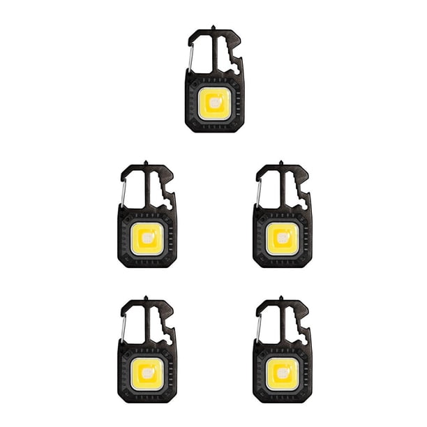 Llavero portátil Linterna Antorcha ajustable Soidarity Tipo-C Luz de trabajo recargable Emergencia Camping Mochilero Negro
