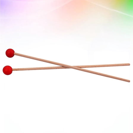Masteelf Wood Handle Glockenspiel Drumsticks with for Percussion Instruments Musical Toys for Kids Red