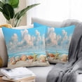 thumbnail image 2 of Throw Pillow Covers 20x20 Inch Set of 2, Nautical Coastal Waterproof Outdoor Pillow Covers, Summer Beach Shell Conch Starfish Blue Decorative Cushion Pillowcases for Couch, Sofa, Bed, Garden, Patio, 2 of 9