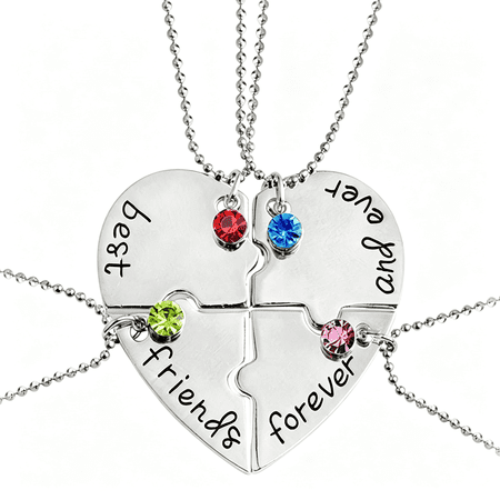 DESIGNICE Best Friends Forever and Ever Necklace with Crystal Broken Heart Charm Pendant Set Friendship Necklace Meaningful Gifts for Sister