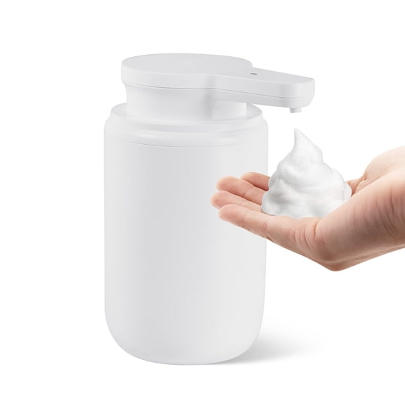Rechargeable Automatic Soap Dispenser,300ml Touchless Foam Soap Dispenser with Adjustable Levels,White Hand Soap Dispenser for Kitchen&Bathroom