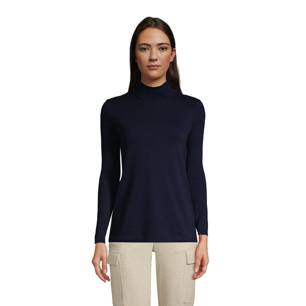 Lands' End Women's Supima Cotton Long Sleeve Turtleneck