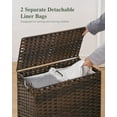 thumbnail image 4 of Laundry Hamper with Lid, 112 L Handwoven Rattan Wicker Laundry Basket, 2 Removable Liner Bags Metal Heightened Feet, 6 Mesh Bags, 2 Section Large Clothes Hamper for Bathroom Bedroom, Brown, 4 of 14