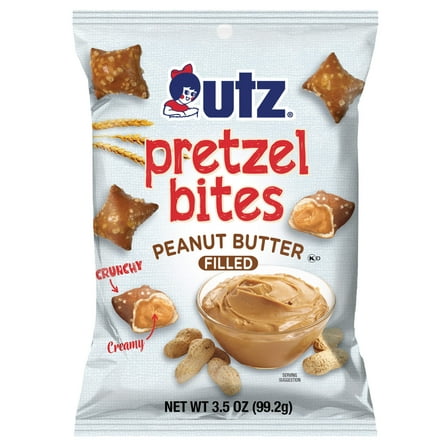 Utz 3.5 oz Peanut Butter Filled Pretzels, On-the-Go Size Bags - Pack of 12
