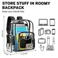 thumbnail image 3 of Sanmadrola Clear Backpack Heavy Duty Stadium Approved Backpacks PVC for Adults Clear Bag Travel, Black, 3 of 7