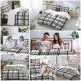 thumbnail image 6 of Sage Green Black Plaid Duvet Cover Set, Farmhouse Green Black Checkered Soft Duvet Cover Twin Size Bedding Set 4 Pieces, 1 Quiltcover and 2 Pillowcases with Zipper, 1 Bed Sheet for All Seasons, 6 of 9