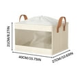 thumbnail image 4 of Extra Large Fabric Storage Bins with Lids for Closet Organization, Heavy Duty Collapsible Boxes, Bedroom & Dorm Room Decluttering Solution, Ukhbmc | M, Beige, 4 of 8